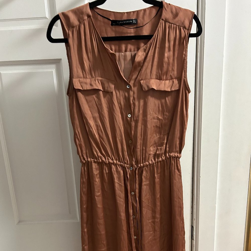 Zara Sleeveless Silky Midi Dress